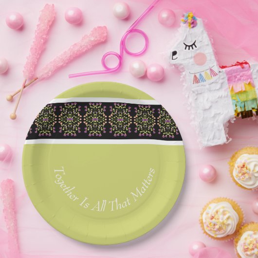 grün schwarz und weiß pappteller (Party)