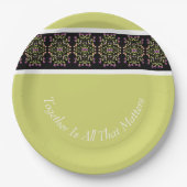 grün schwarz und weiß pappteller (Vorderseite)