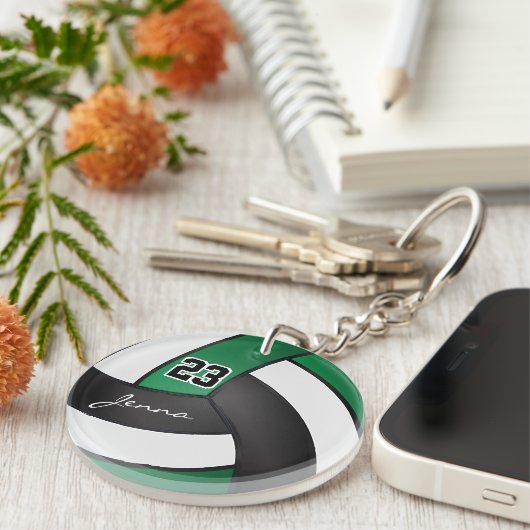 Grün, Schwarz und Weiß Schlüsselanhänger (Vorderseite rechts)