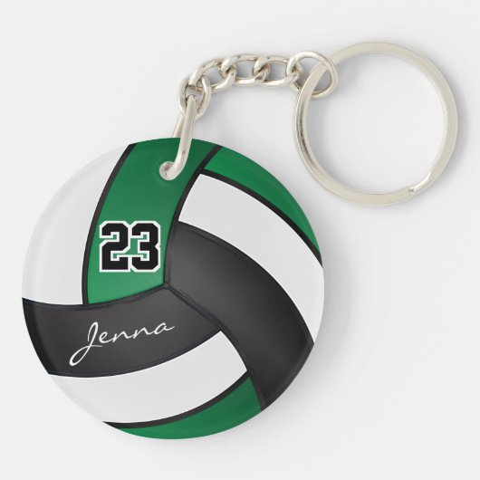 Grün, Schwarz und Weiß Schlüsselanhänger (Rückseite)