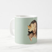 Grün Schwarz Weiblich Gelb Blatt Fall Kaffeetasse (Vorderseite Links)