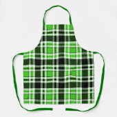 Grün Schwarz Weiß Flanell Karomuster Design Schürze (Vorderseite)