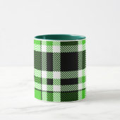 Grün Schwarz Weiß Flanell Karomuster Design Tasse (Zentrum)