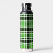 Grün Schwarz Weiß Flanell Karomuster Design Trinkflasche (Links)