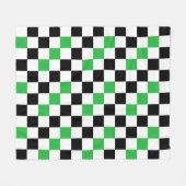 Grün Schwarz Weiß Karomuster Design  Fleecedecke (Vorderseite (Horizontal))