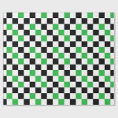 Grün Schwarz Weiß Karomuster Design  Geschenkpapier (Flach)