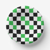 Grün Schwarz Weiß Karomuster Design  Pappteller (Vorderseite)