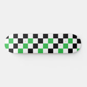 Grün Schwarz Weiß Karomuster Design Skateboard (Horizontal)