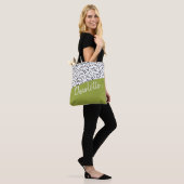Grün Schwarz-weiß Personalisiert Tasche (Am Model)