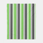 Grün Schwarz Weiß Streifen Muster Design Fleecedecke (Vorderseite)