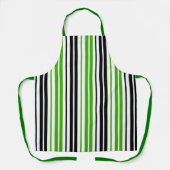 Grün Schwarz Weiß Streifen Muster Design  Schürze (Vorderseite)