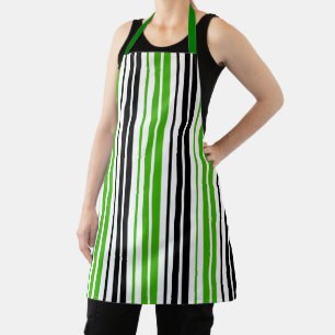 Grün Schwarz Weiß Streifen Muster Design  Schürze