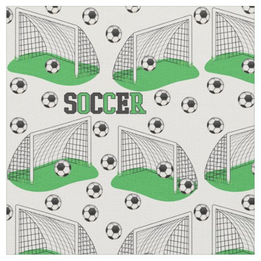 Grün| Schwarz| Weißer Fußball| Netzmuster Stoff (Nahaufnahme)