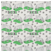 Grün| Schwarz| Weißer Fußball| Netzmuster Stoff (Muster)