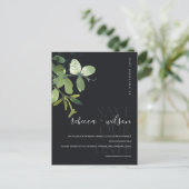 GRÜN SCHWARZE EUCALYPTUS-WATERCOLOR SAVE THE DATE ANKÜNDIGUNGSPOSTKARTE (Stehend Vorderseite)