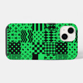 Grün-schwarze gemischte Muster-Patchwork-Design iPhone Hülle (Rückseite (Horizontal))