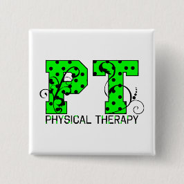 grün-schwarze Polka-Punkte Button