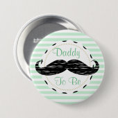 Grün schwarze Streifen Papa wird Babydusche Button (Vorne & Hinten)