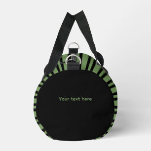 Grün schwarze Streifen Personalisieren Muster Klei Duffle Bag
