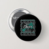 Grün schwarzer Bogen Cheer Sport Cheerleader Cheer Button (Vorne & Hinten)