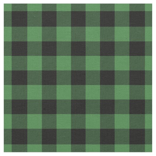 Grün-schwarzer Gingham-Karo Stoff (Nahaufnahme)