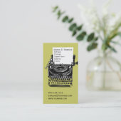 Grün-Schwarzer Vintager Visitenkarte (Stehend Vorderseite)