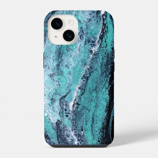 Grün schwarzer Wirbel iPhone Hülle (Rückseite)