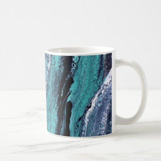 Grün-schwarzer Wirbel Kaffeetasse (Rechts)