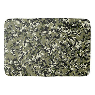 Grün schwarzes Creme-Tarnmuster-Druck Badematte