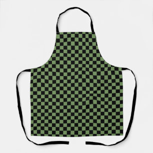 Grün-schwarzes Karo-Gingham-Muster Schürze