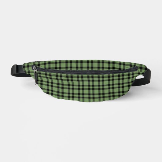 Grün-schwarzes Karomuster Bauchtasche (Vorderseite)