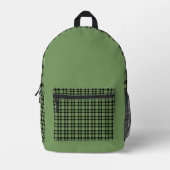 Grün-schwarzes Karomuster Bedruckter Rucksack (Vorderseite)