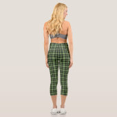 Grün-schwarzes Karomuster Capri Leggings (Rückseite)