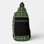 Grün-schwarzes Karomuster Crossbody Bag (Vorderseite)