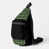 Grün-schwarzes Karomuster Crossbody Bag (Rechte Ecke)