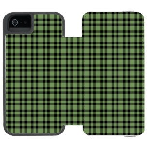 Grün-schwarzes Karomuster Incipio Watson™ iPhone 5 Geldbörsen Hülle