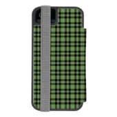 Grün-schwarzes Karomuster Incipio iPhone Geldbeutel-Hülle (Folio Rückseite)