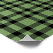 Grün-schwarzes Karomuster Poster (Ecke)