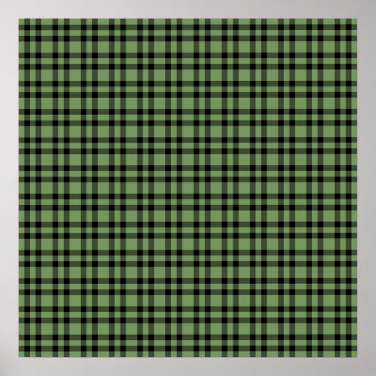 Grün-schwarzes Karomuster Poster (Vorne)