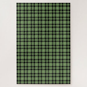 Grün-schwarzes Karomuster Puzzle
