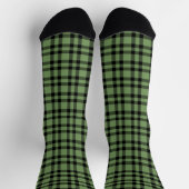 Grün-schwarzes Karomuster Socken (Oben)