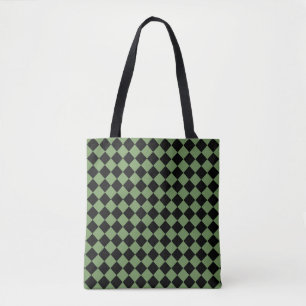 Grün schwarzes Schachbrett-Diamantmuster Schulter Tasche