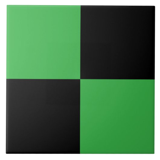 Grün-schwarzes Schachbrettmuster Fliese (Vorderseite)