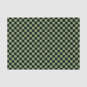Grün-schwarzes Schachbrettmuster Seidenpapier