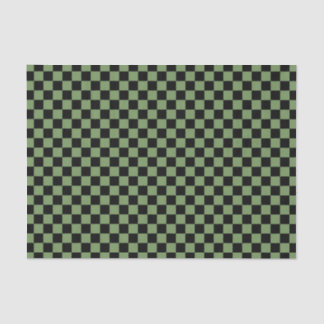 Grün-schwarzes Schachbrettmuster Seidenpapier