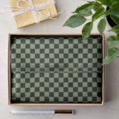 Grün-schwarzes Schachbrettmuster Seidenpapier (Geschenk)