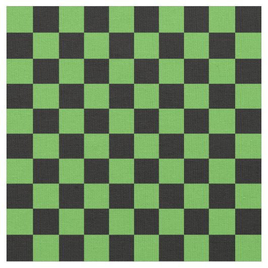 Grün-schwarzes Schachbrettmuster Stoff (Nahaufnahme)