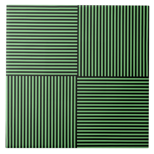 Grün-schwarzes Streifenmuster Fliese (Vorderseite)