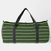 Grün-schwarzes Streifenmuster groß Duffle Bag (Rückseite)
