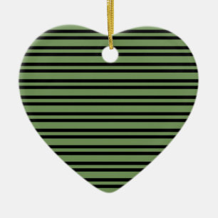 Grün-schwarzes Streifenmuster Keramik Ornament